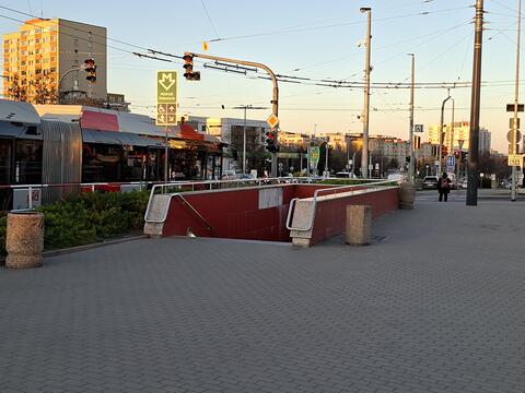 Stairs to the Nádraží Veleslavín underground station