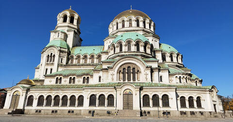 Alexander Nevsky Cathedral, a five-minute walk from Sofia University metro station on Line M4